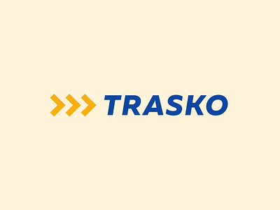 Trasko arrow blue brand brandidentity branding car identity logo logotype orange shipping yellow