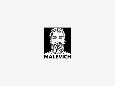 Malevich II beard black brand branding font grey hipster identity logo logotype men white