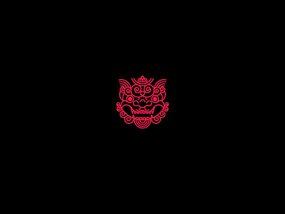 Unitrec dragon black branding chinese clean design dragon icon line logo mark minimal red