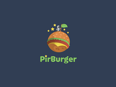 PirBurger blue brand brandidentity branding burger font food green identity logo logotype meal