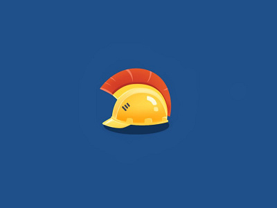Aris blue brand branding construction helmet logo logotype red warrior yellow