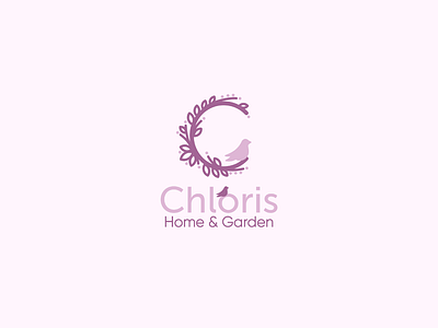 Chloris Home&Garden brand branding burd home identity logo logotype pastel purple soft store