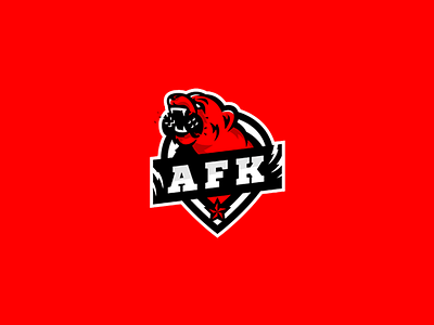 AFK angry bear black brand brandidentity branding develop games identity logo logotype red