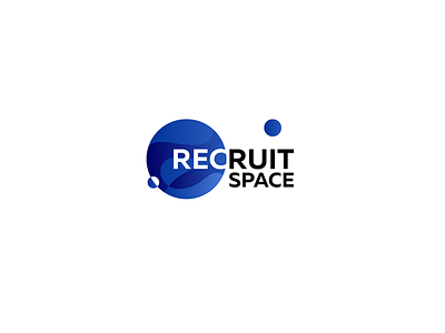 Recruit Space II agency black blue brand clear hr identity logo logotype simple space white