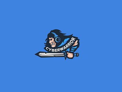 Cyber Warrior blue brand brandidentity branding games logo logotype men sylver warrior