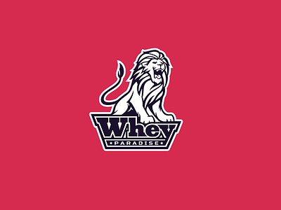 Whey Paradise animal brand brandidentity branding identity lion logo logotype red sport