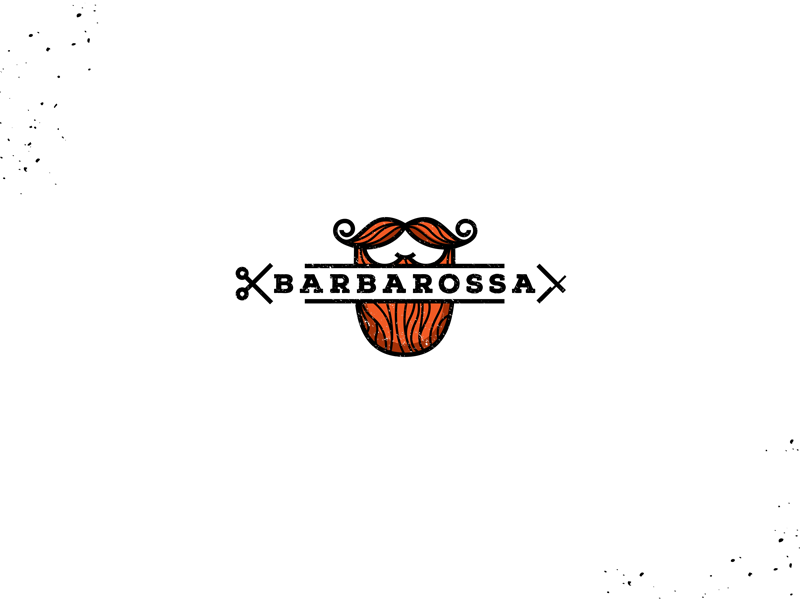 Barbarossa black red hear barbershop beard identity branding brand logotype logo