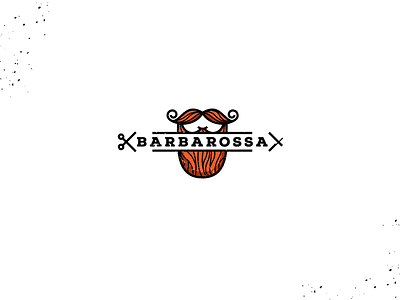 Barbarossa barbershop beard black brand branding hear identity logo logotype red