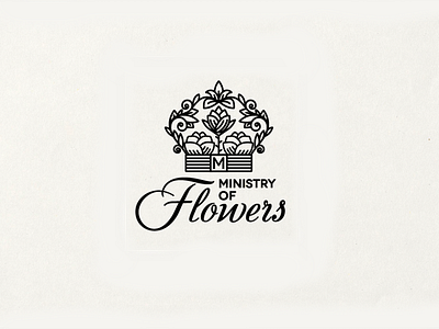 Ministry of Flowers beauty black brand branding company flowers font grey identity king logo logotype