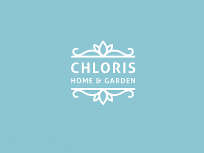 Chloris Home&Garden II blue brand branding identity line logo logotype pastel soft