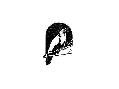 White Crow bird brand branding crow identity leather logo logotype nature workshop