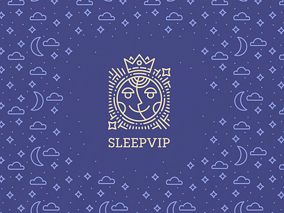 Sleepvip blue brand branding gold identity logo logotype moon pattern sleep sun