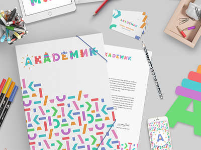 Akademik brand branding bright child font green identity kids logo logotype pink