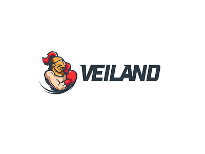 Veiland black brand branding identity illustration knight logo logotype mats power red sport