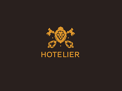 Hotelier animal brand branding elegant gold hotel identity key lion logo logotype luxury