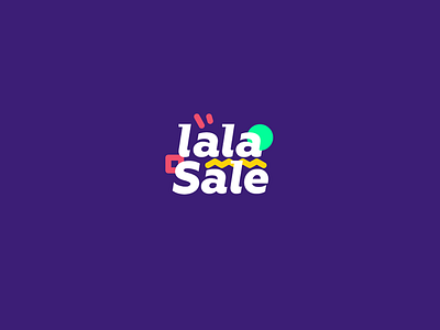 Lala Sale app brand branding green identity logo logotype mobile purple sale