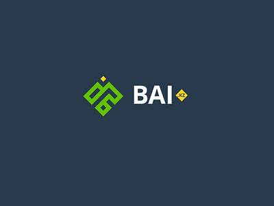 BAI.kz brand branding eagle font green identity logo logotype mountain sign sun tool
