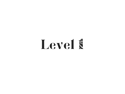 Level 1 black braanding brand font identity level logo logotype minimalist sign white