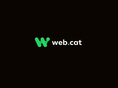 web.cat brand branding development font green identity logo logotype minimalist sign web white