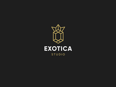 Exotica Studio black brand crystal font fruit gold identity line logo logos logotype pineapple