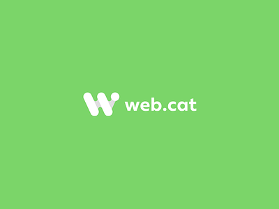 Web.cat brand font green grey identity letter logo logos logotype white