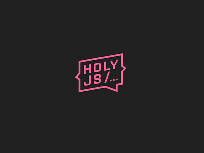 Holy JS! brand branding conference develop font identity logo logotype neon pink programming sign