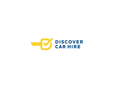 Discover car hire blue brand branding font logo logos logotype white yellow