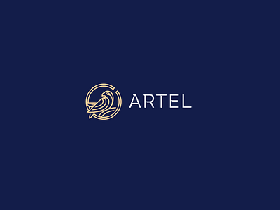 Artel bird blue brand cold dark font identity logo logos logotype sign