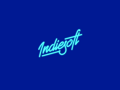 Indiesoft brand branding computer games control buttons creativity developer game company gamepad geometric identity indiegames lettering logo logotype neon retro