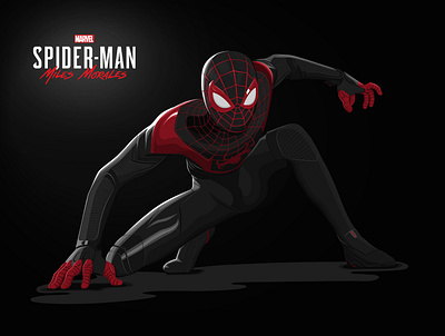 Spider-Man Miles Morales digital illustration digitalart illustration illustrator marvel miles morales poster ps4 ps5 spiderman spidermangame vector illustration vector poster vectorart
