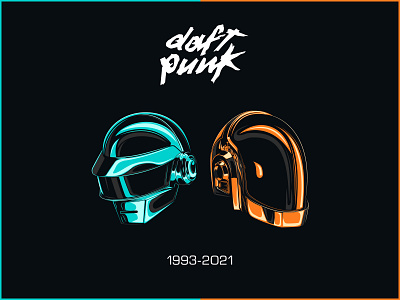 Daft Punk artist daftpunk digital art electronic music illustration illustrator music poster vector artwork vector illustration
