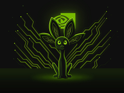 NVIDIA STUDIO Playoff - Unofficial Mascot digital art dribbble playoff illustration illustrations illustrator mascot mythical creature nvidia nvidia studio playoffs technology