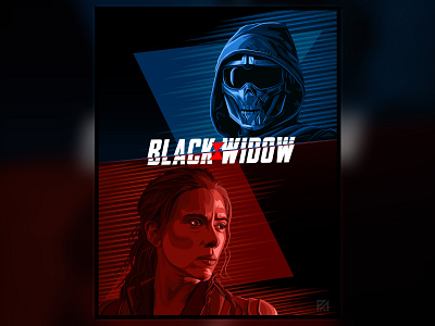Black Widow adobe illustrator black widow digital art marvel portrait poster design vector illustration
