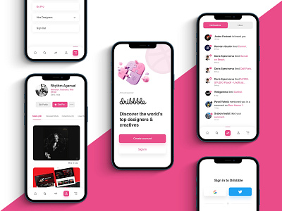 Dribbble Concept Mobile App - UI/UX Case Study by Rhythm Agarwal on ...