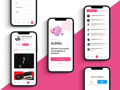 Dribbble Concept Mobile App - UI/UX Case Study