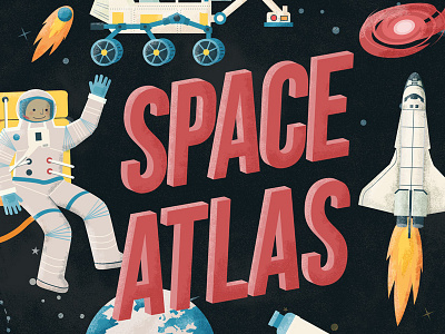 WIP Space Atlas Cover astronaut mars rover shuttle space
