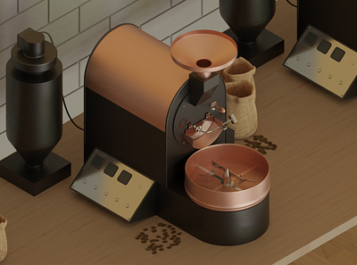 Coffee Roaster 3d blender blender3d coffee coffee bean design roast