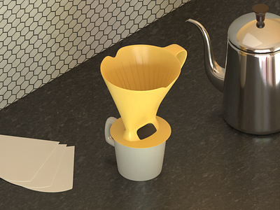 Pour Over 3d blender blender3d coffee design