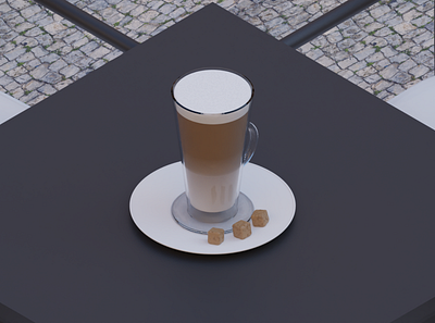 Latte 3d blender blender3d coffee design