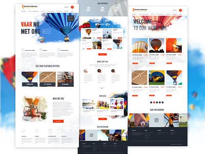 Website design for Hot Air Ballon Tours design hot air balloon ui uidesign userinterface web webdesign website