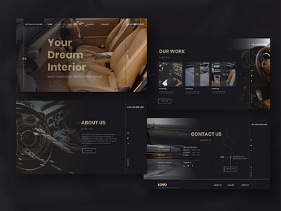 Leather Car Interiors car interiors cars design homepage landing page ui ui design user interface webdesign