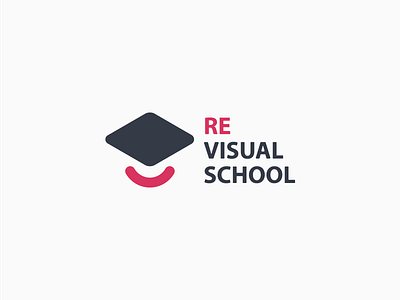 Re Visual School branding design gray logo logotype pink school smile