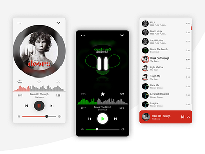 Simple UI of Music Player App app deadmau5 music app music player player player ui the doors tracklist ui