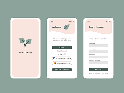 Daily UI 001 clean ui daily 100 challenge dailyui dailyui 001 login plant app signup