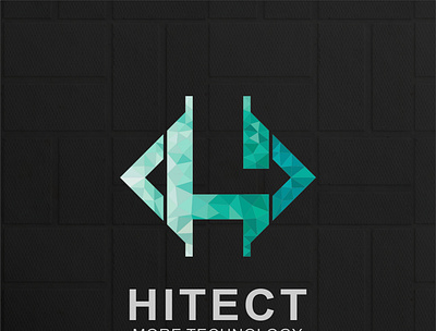 HITECH logo design low poly logo