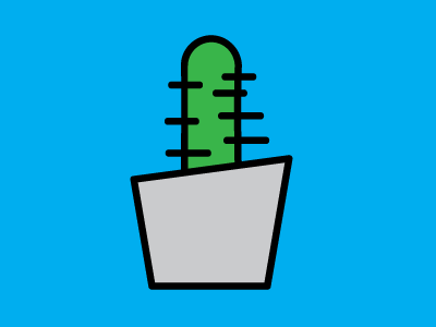 El Cactus blue cactus cement concrete flat flowerpot green grey illustration minimal pot