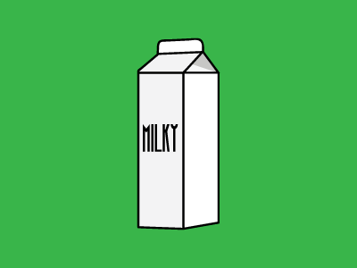 Milky box flat green illustration milk minimal white