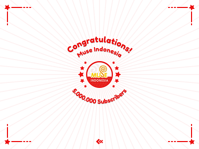 Congratulations Muse Indonesia 5M Subs design illustration vector