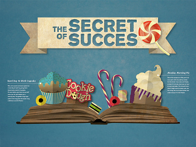 The Secret Of Succes candy cookie dough cupcake illustration pie secret succes work