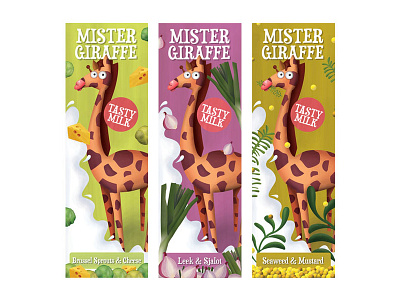 Mister Giraffe Milk giraffe juice milk mustard package packaging seaweed
